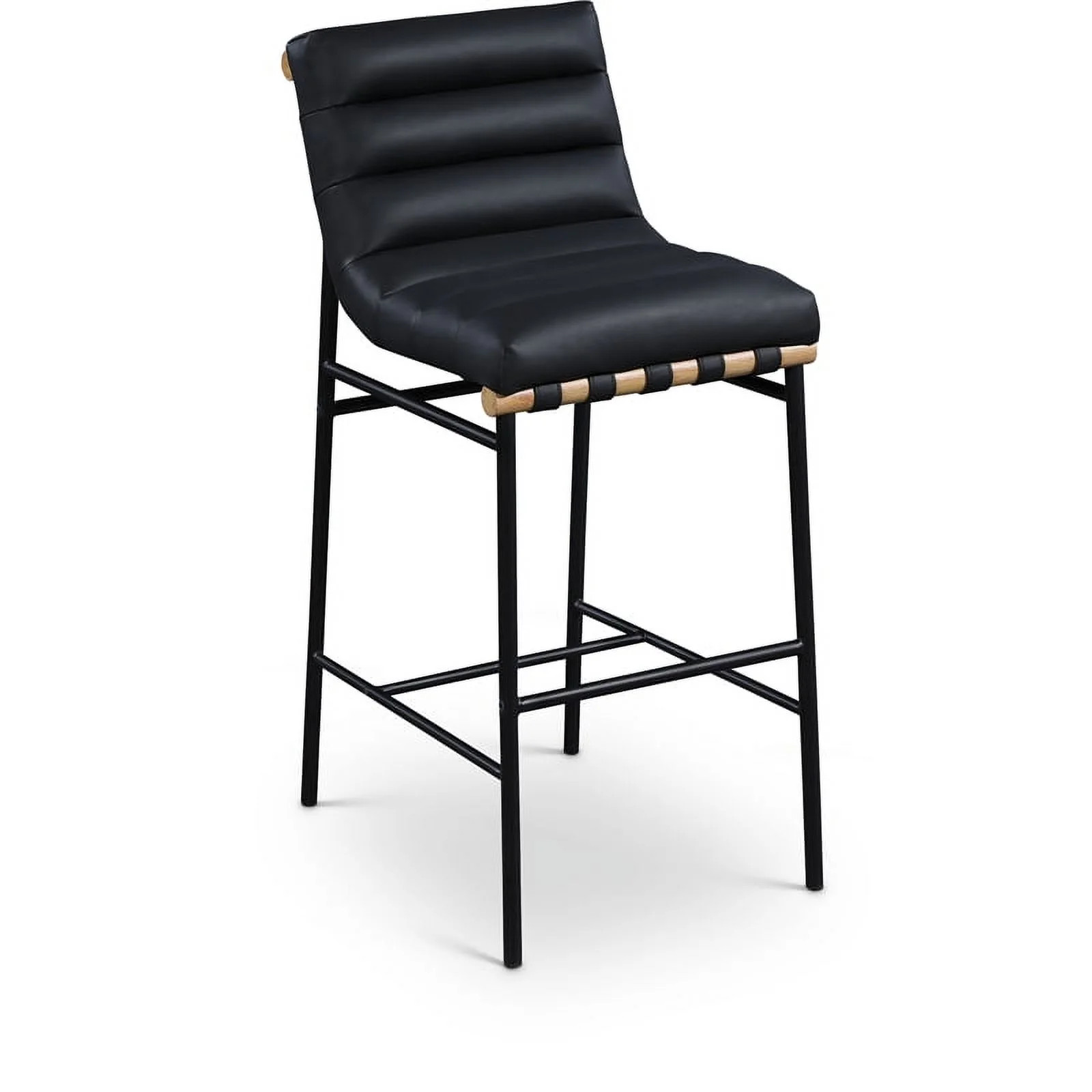Meridian Furniture Burke Black Vegan Leather Bar Stool | Walmart (US)