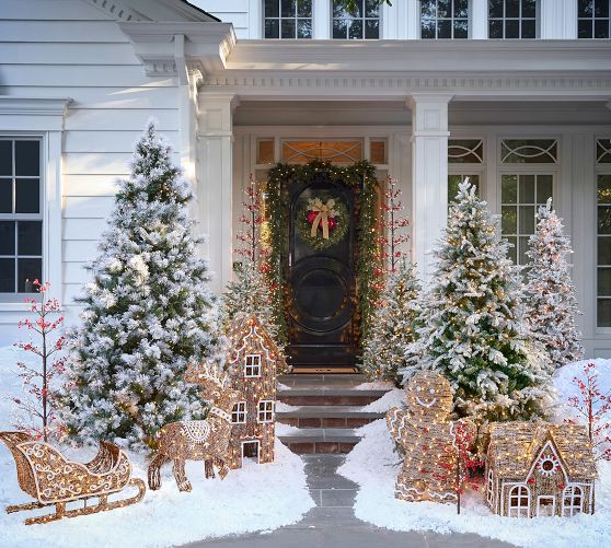 Lit Rattan Gingerbread Collection | Pottery Barn (US)