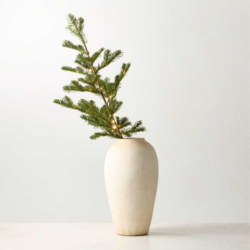 Faux Noble Fir Pre-Lit LED Holiday Stem with Warm White Lights 40&quot; | CB2 | CB2