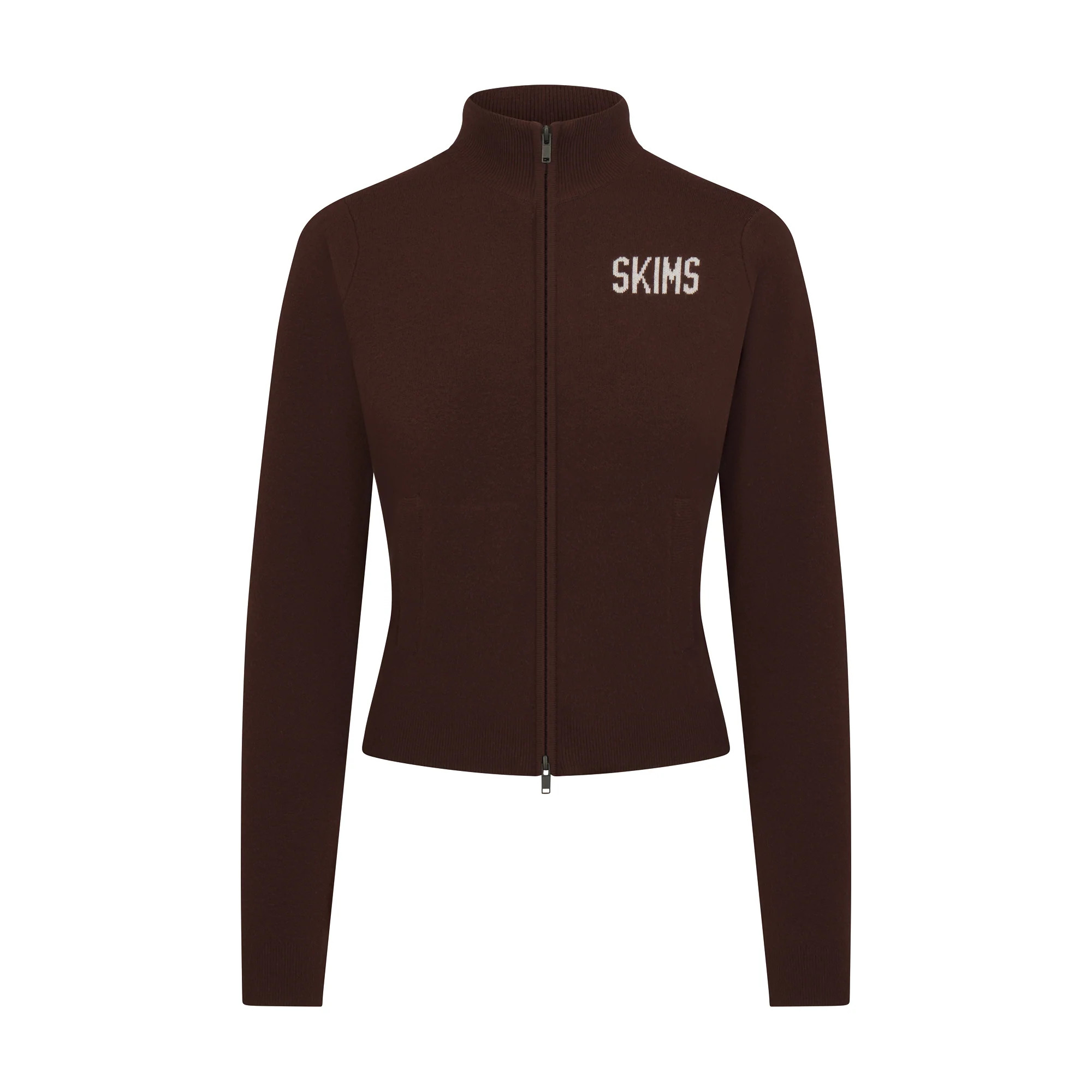 logo zip up mock neck sweater | SKIMS (US)