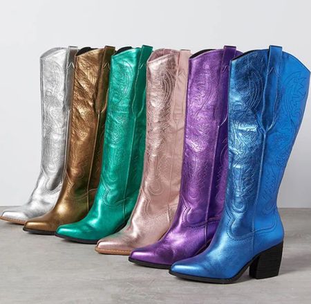 Butterfly Metallic Western Tall Cowboy Boots #boots #cowboyboots 

#LTKFind #LTKshoecrush #LTKSeasonal