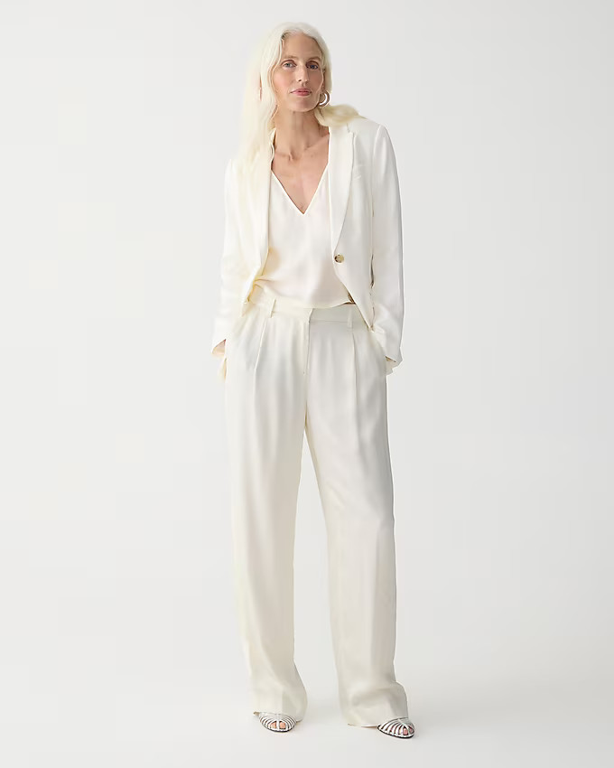 Straight-leg essential pant in luster crepe | J. Crew US