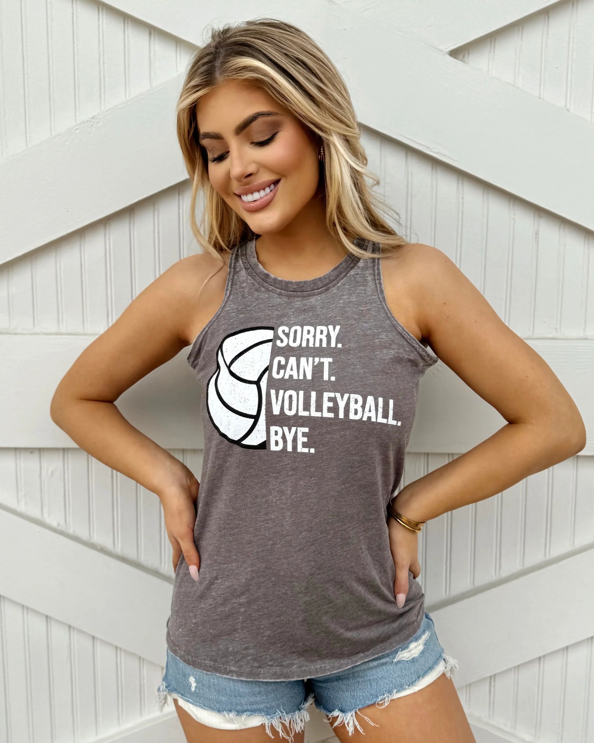 SORRY. CAN’T. VOLLEYBALL. BYE. Flowy Acid-Wash Tank | Live Love Gameday®