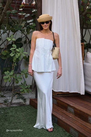 CHARLI WHITE SATIN MAXI SKIRT | DISSH