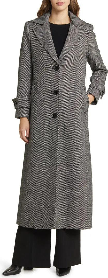Herringbone Single Breasted Coat | Nordstrom