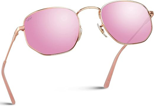 WearMe Pro Polarized Rounded Hexagon Retro Sunglasses | Amazon (US)