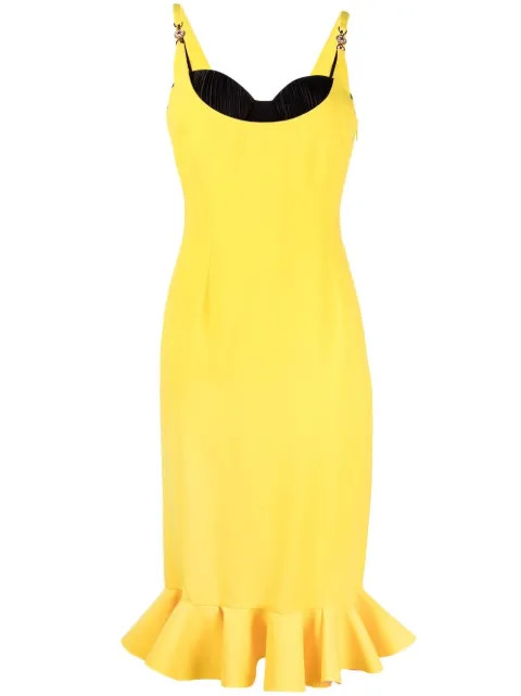Versace ruffled-hem Cocktail Dress - Farfetch | Farfetch (RoW)