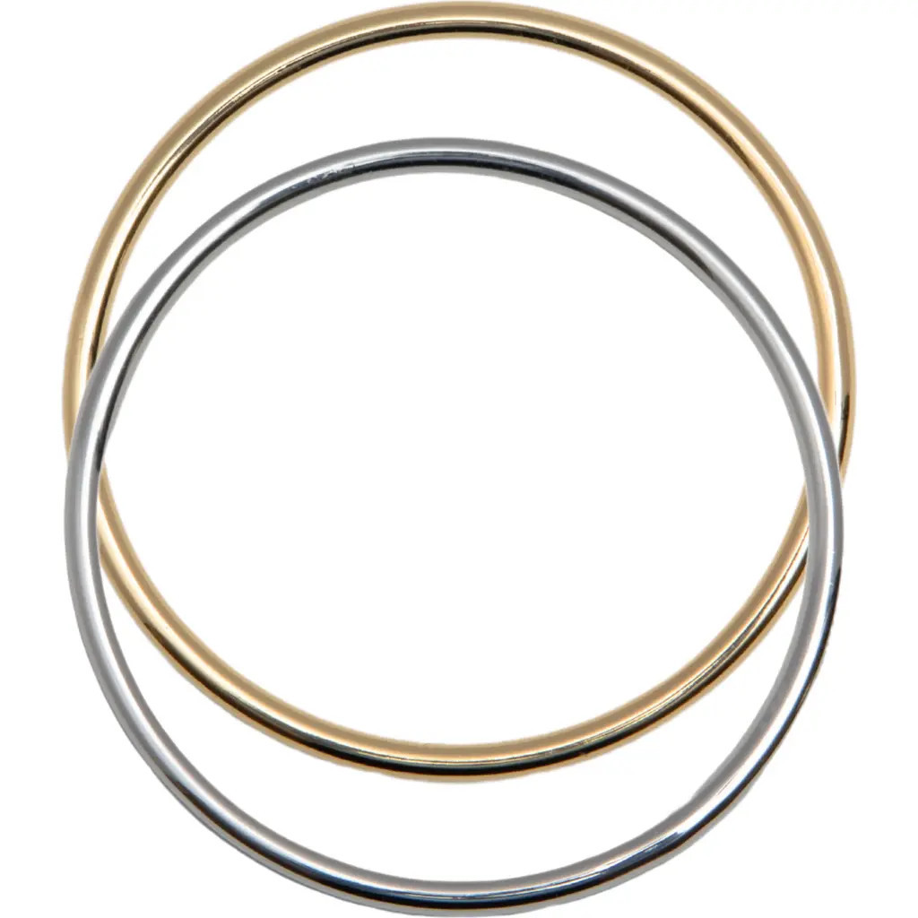Argento Vivo Sterling Silver Two-Tone Bangle Set in Gold/Silver at Nordstrom | Nordstrom