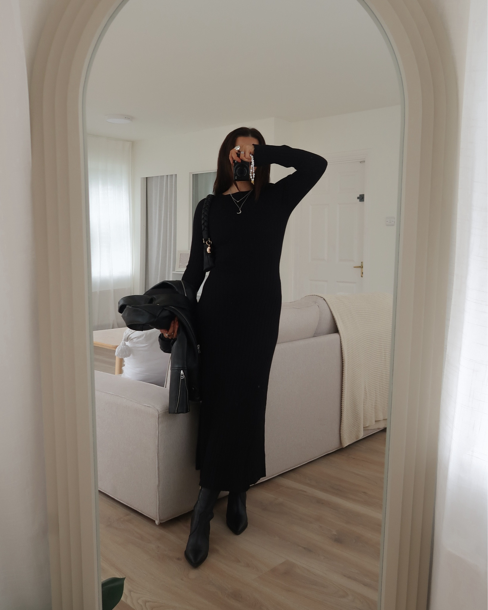 All black outfit inspo styling cotton on midi dress with black pointed western boots and a leather jacket 

#LTKautumn #LTKuk #LTKeurope