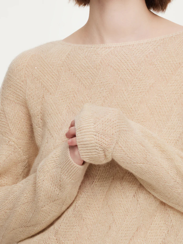 Cashmere Boat Neck Loose Fit Women Sweater | GOELIA