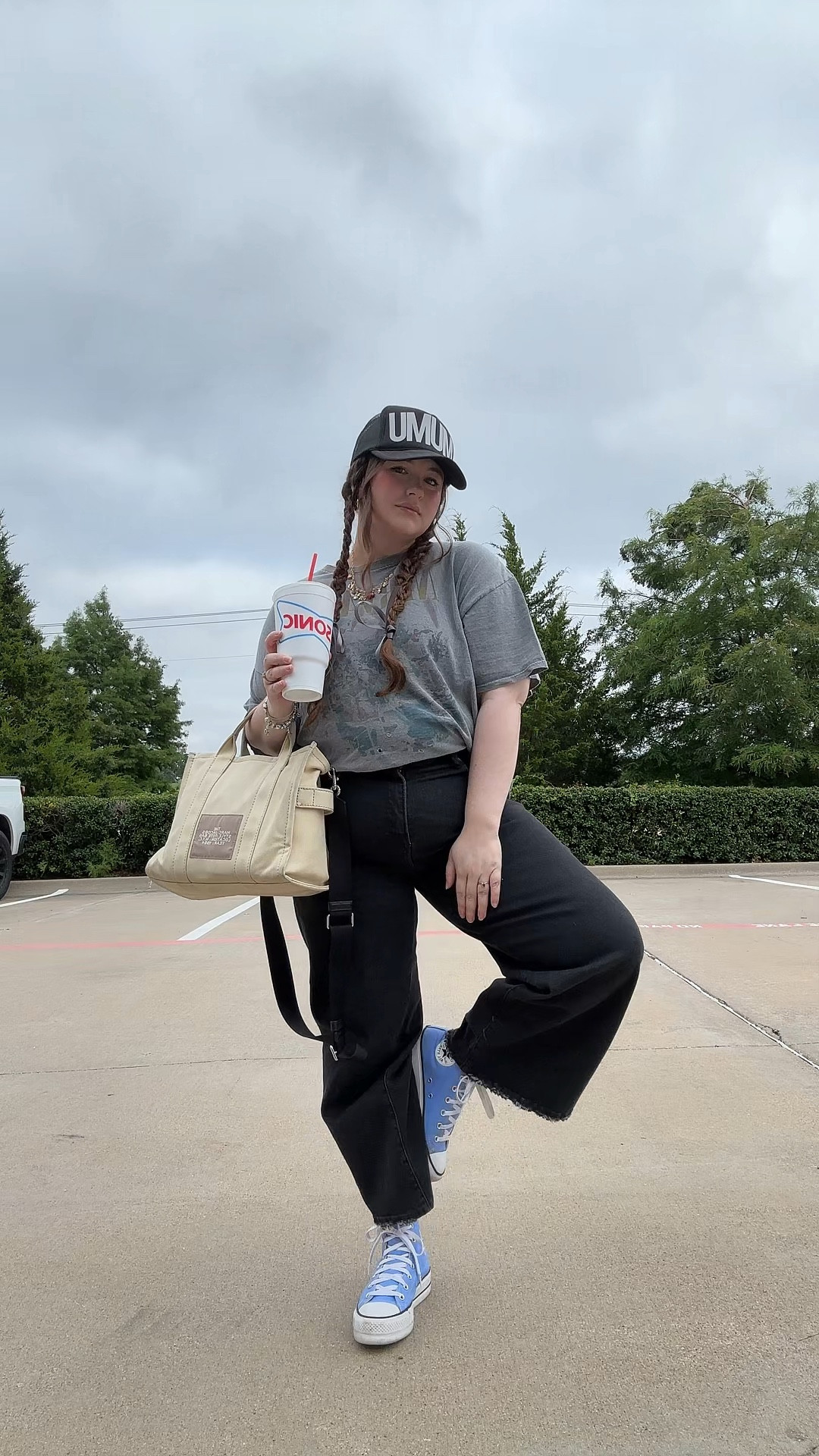 Casual Friday outfit of the day
Jeans are good American from the Nordstrom anniversary sale
Marc Jacobs tote
Platform converse
Show me your mumu hat
Nirvana tee from urban outfitters
Amazon jewelry 

#LTKxNSale #LTKMidsize #LTKFindsUnder100
