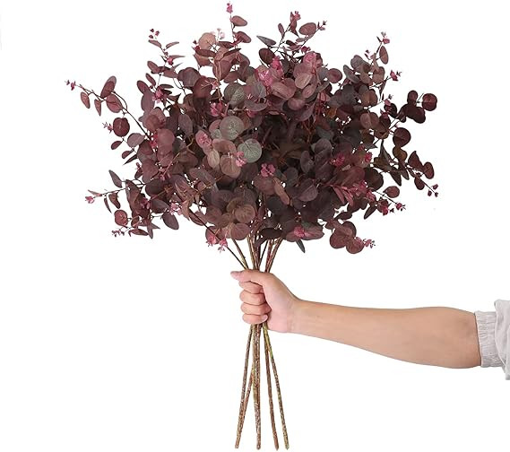 3Pcs Artificial Plants Silk Eucalyptus Leaves Tall 29" Eucalyptus Stems Branches Floral Arrangeme... | Amazon (US)