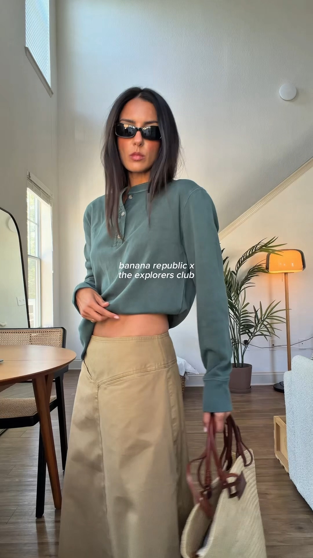 i’m wearing a size S in the pleated trousers + striped button down; a size S in the jumpsuit + the cream crewneck; a size XS in the khaki skirt + a size S in the green henley tee :) 

#LTKSeasonal #LTKgrwm #LTKootd