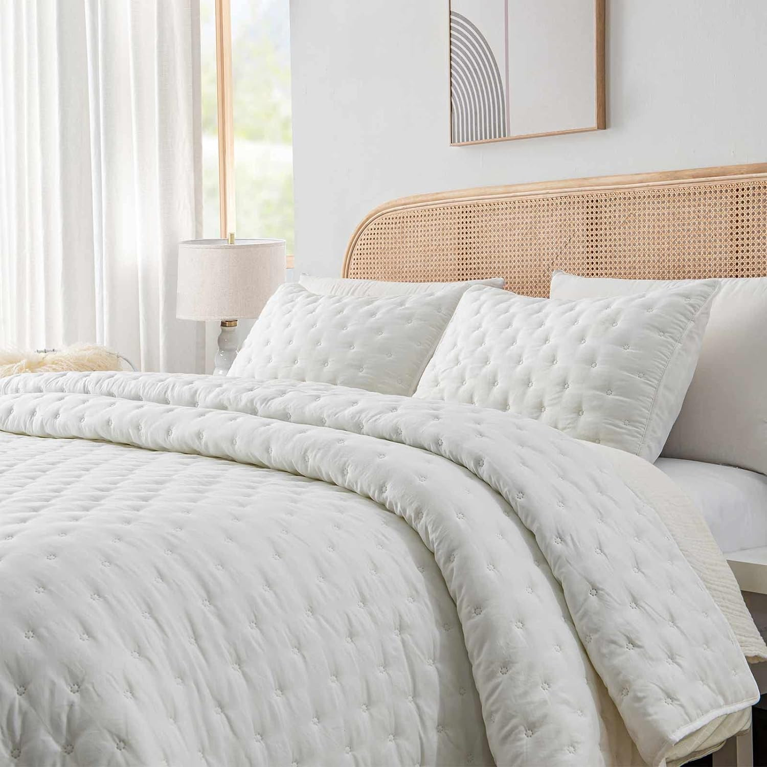 HIARUO 3-Piece King Quilt Set - Soft Warm Ultrasonic Reversible Coverlet Bedspread Set (104 x 90 ... | Amazon (US)