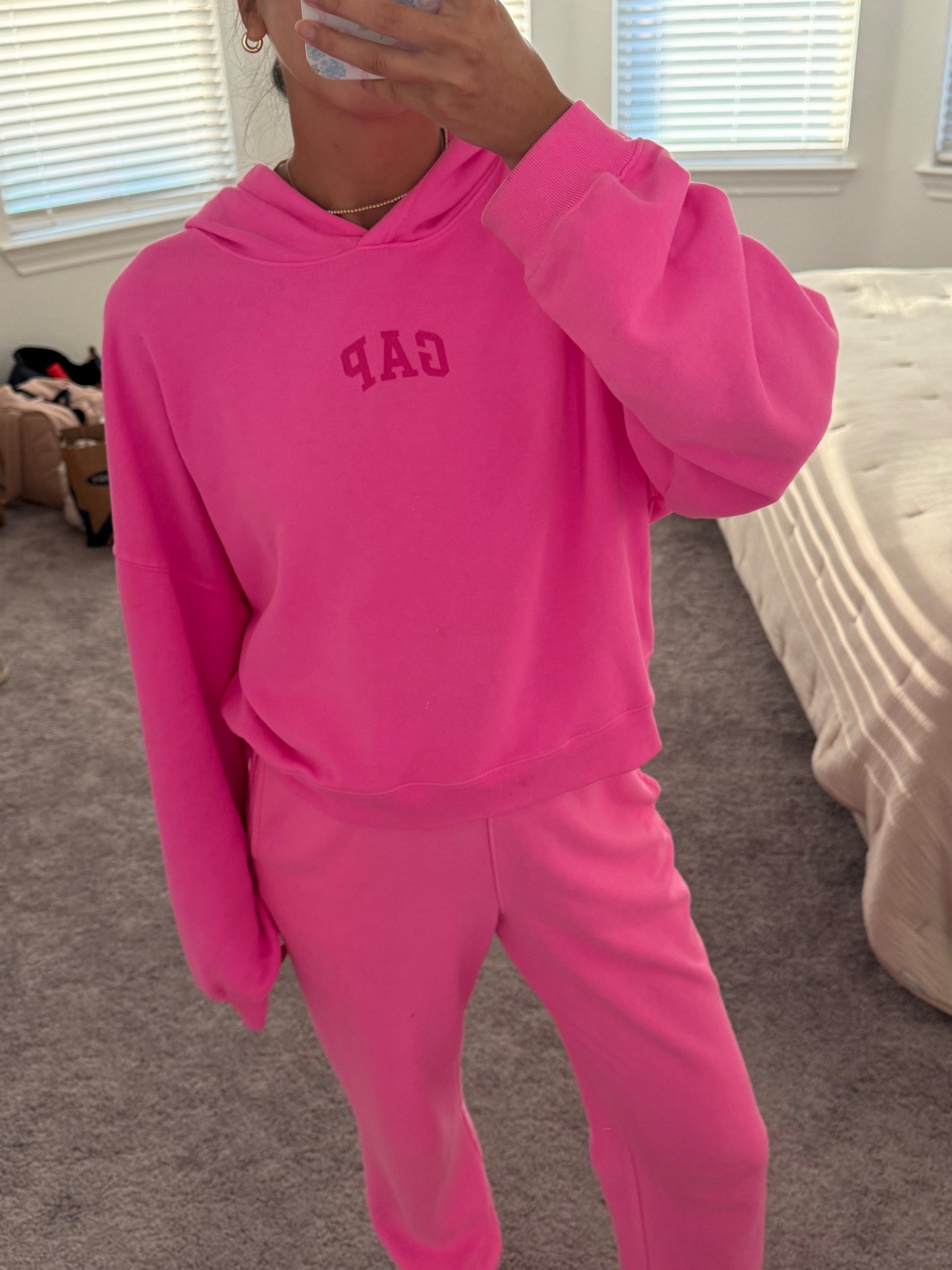 Wearing a size medium in both 💗