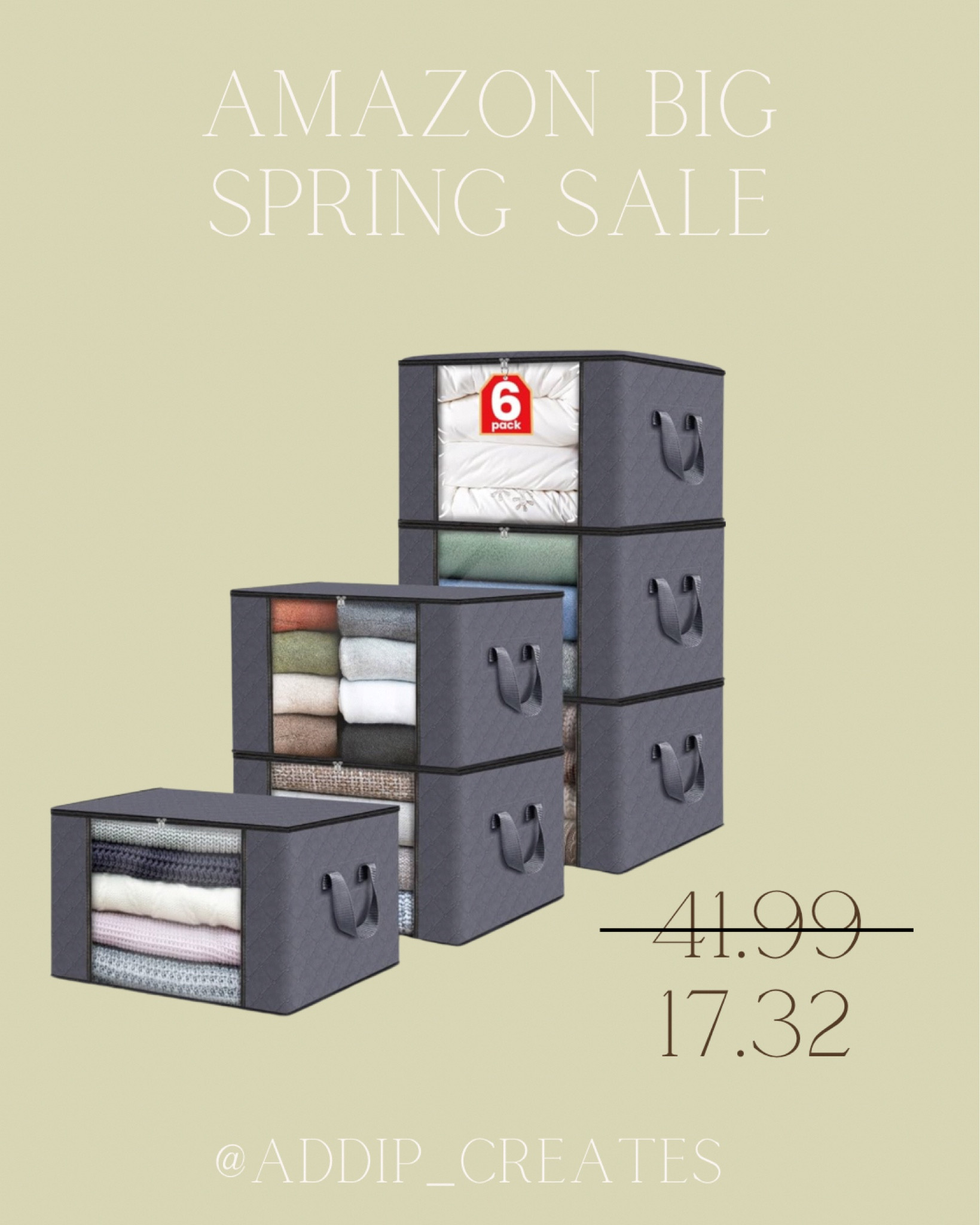 Amazon Big Spring Sale! 6 pack fabric totes for clothes storage! 

#LTKfamily #LTKsalealert #LTKhome