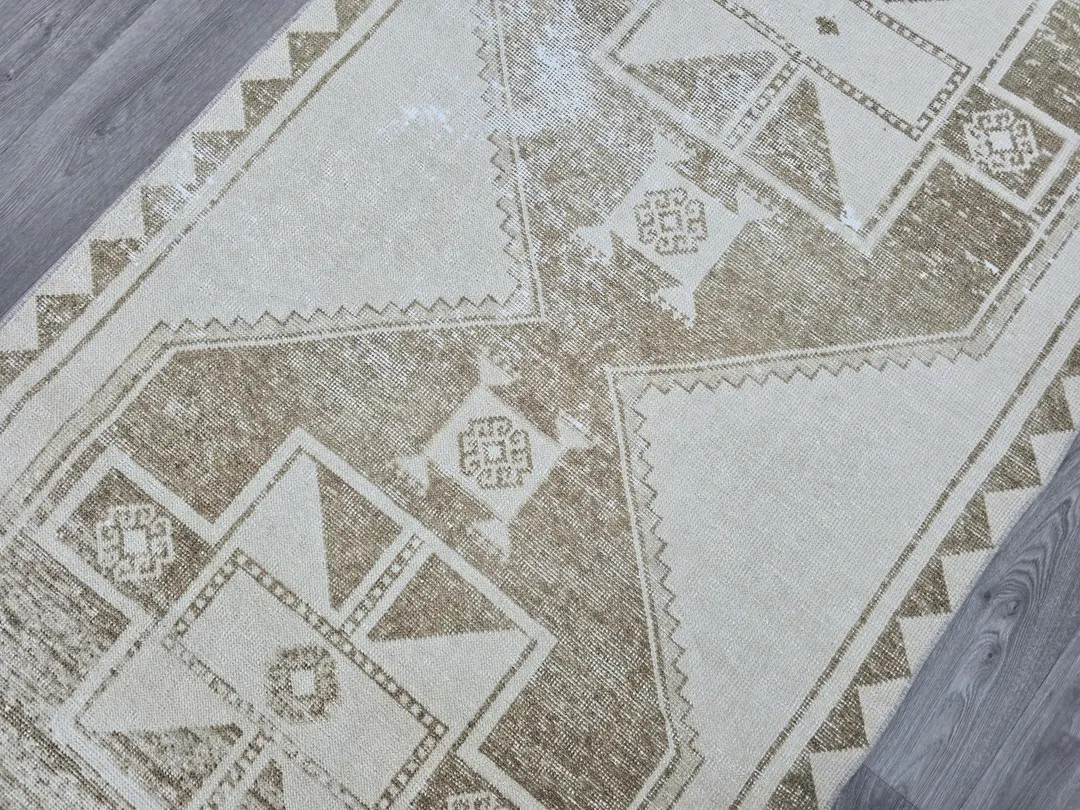 4X13 WIDE RUNNER 5X13 RUG, Neutral Vintage Runner, Hallway Runner, Turkish Rug Runner, Muted Oush... | Etsy (US)