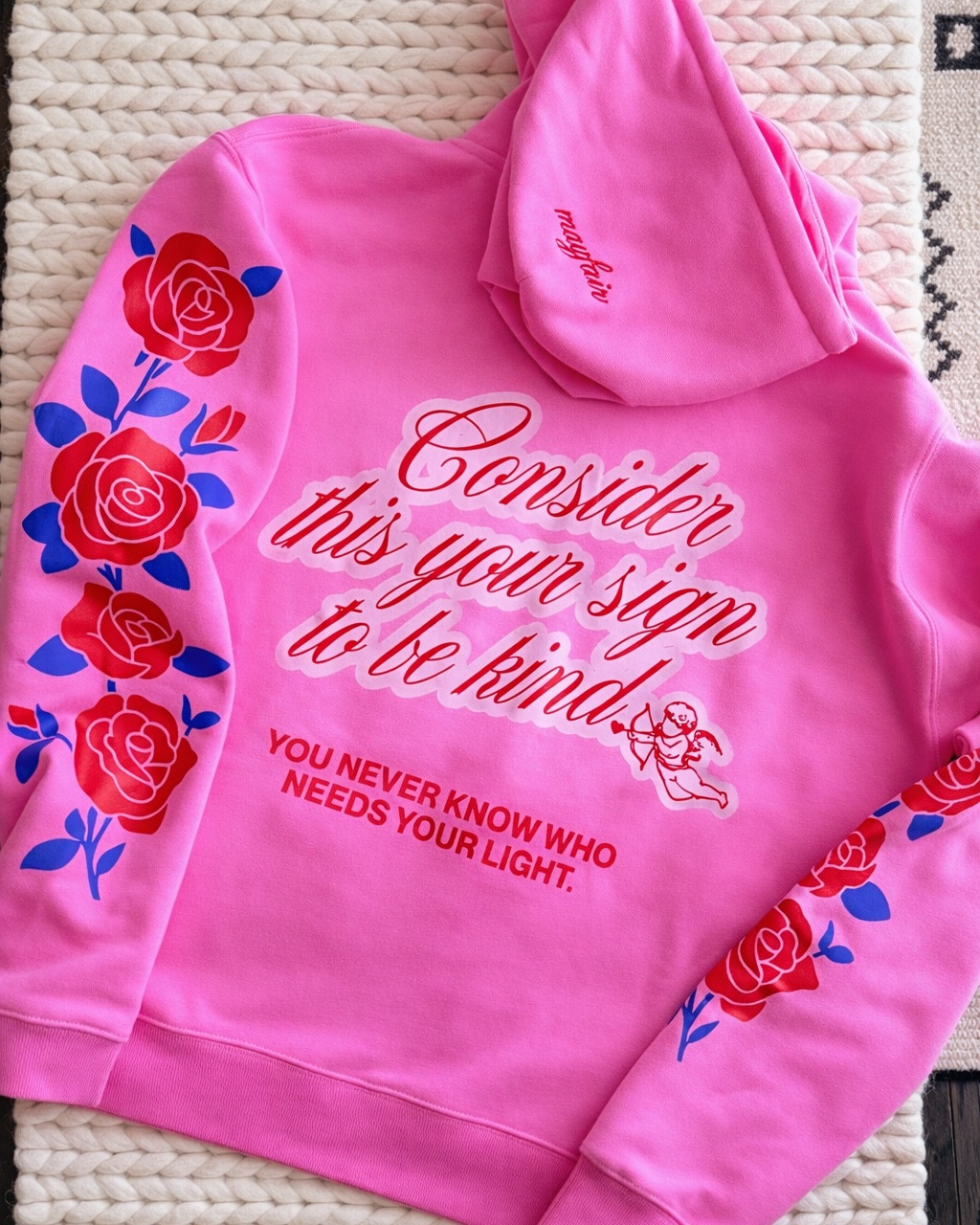 The message, the roses, the hot pink. Mayfair consistently delivers graphics that feel intentional & I keep coming back for more. This one is going on heavy rotation. I sized up for the oversized look. Linked in my LTK!

mayfair hoodie - mayfair sweatshirt - pink graphic hoodie - hot pink hoodie - women’s sweatshirt - women’s hoodie - cozy casual - rose graphic sleeve - positive message hoodie - cute sweatshirt - spring casual - oversized hoodie - oversized sweatshirt - women’s style - casual outfit - graphic sweatshirt - be kind hoodie - mom style - weekend outfit - loungewear - cozy outfit - sweatshirt outfit - casual fashion - everyday outfit - spring sweatshirt​​​​​​​​​​​​​​​​

#LTKActive #LTKootd #LTKU