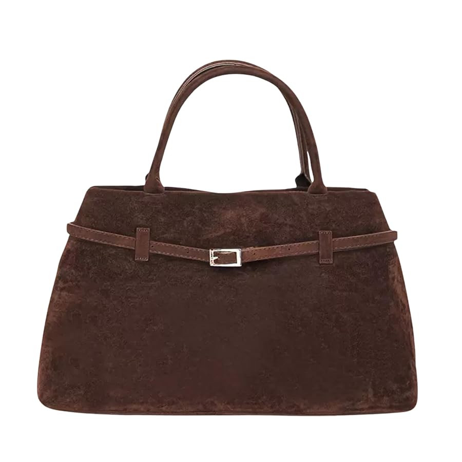 Base'ic Suede Tote Bag for Women – Slouchy Faux Suede Shoulder Purse, Large Capacity Fashion Ha... | Amazon (US)