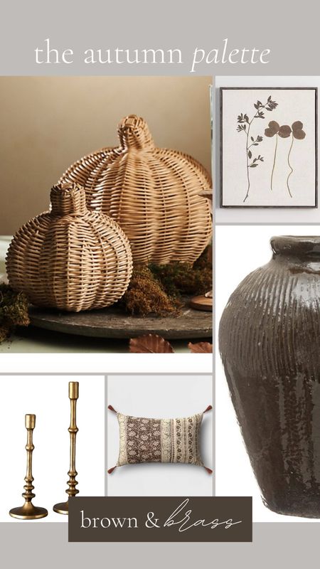 The autumn palette: brown and brass. Fall decor, fall decor ideas, fall home, home decor 

#LTKhome