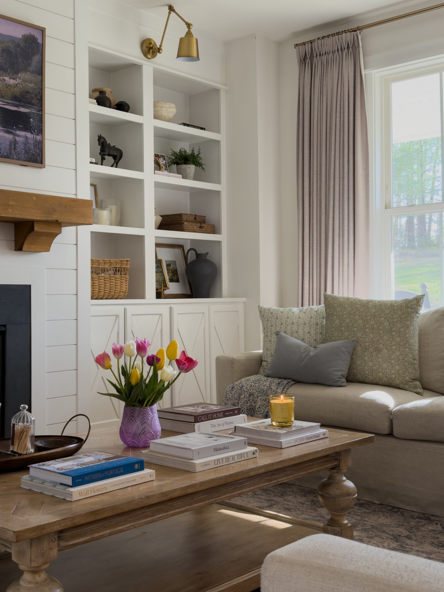 My girls and I picked some tulips at a tulip farm and normally I like to get white and pinks but of course they wanted all of the colors and I think I like it better this way! 

Living room 

#LTKHome