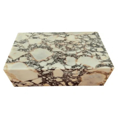 Genuine Marble Block Coffee Table, Matte - Calacatta Viola Marble | Wayfair North America