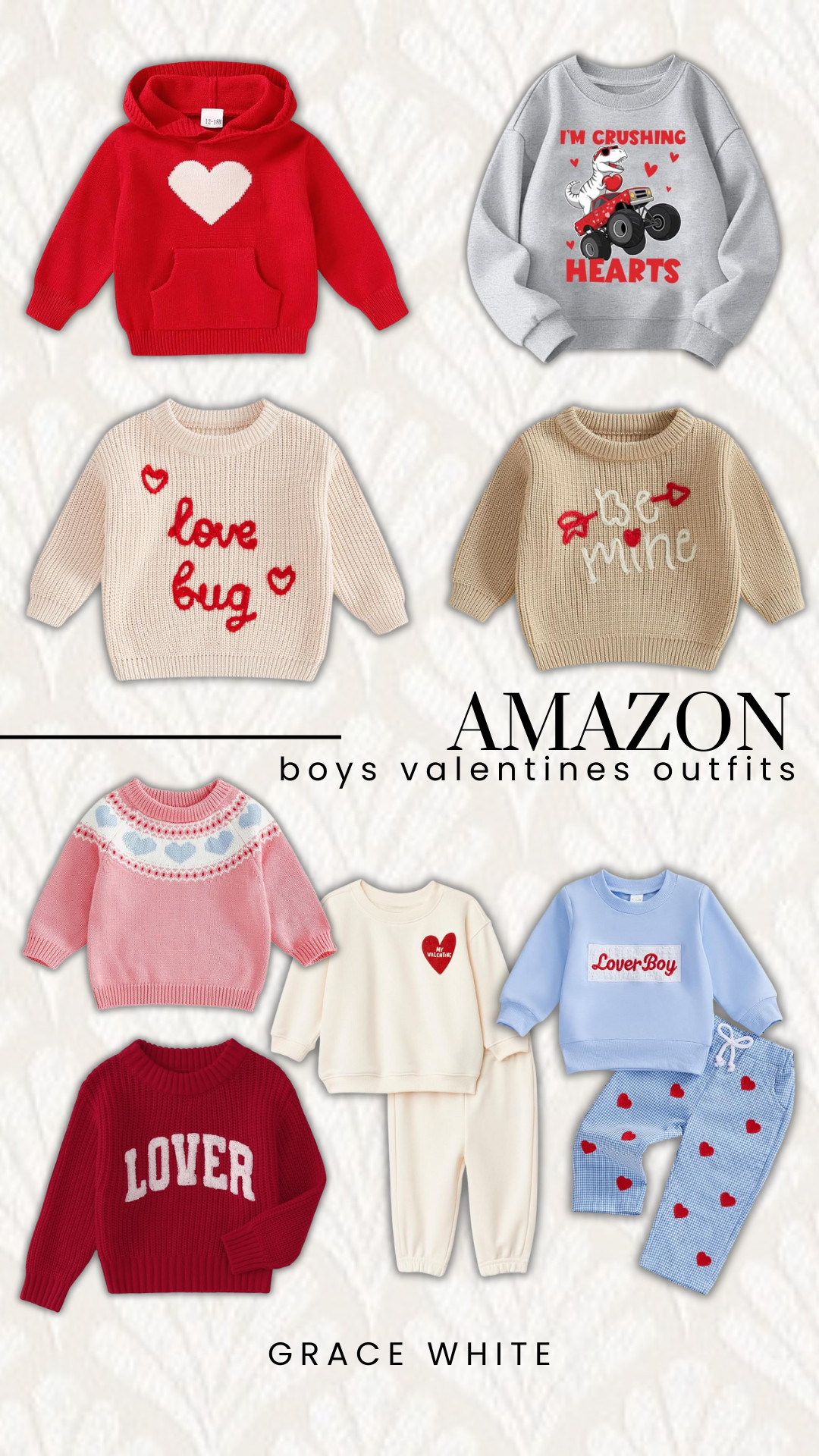 Valentine's Day is just around the corner! 💘

Boy's Valentine's Day outfits, boy mom, boys v day clothes, boys valentines day clothes, Grace White 

 #LTKValentine #LTKBaby #LTKKids