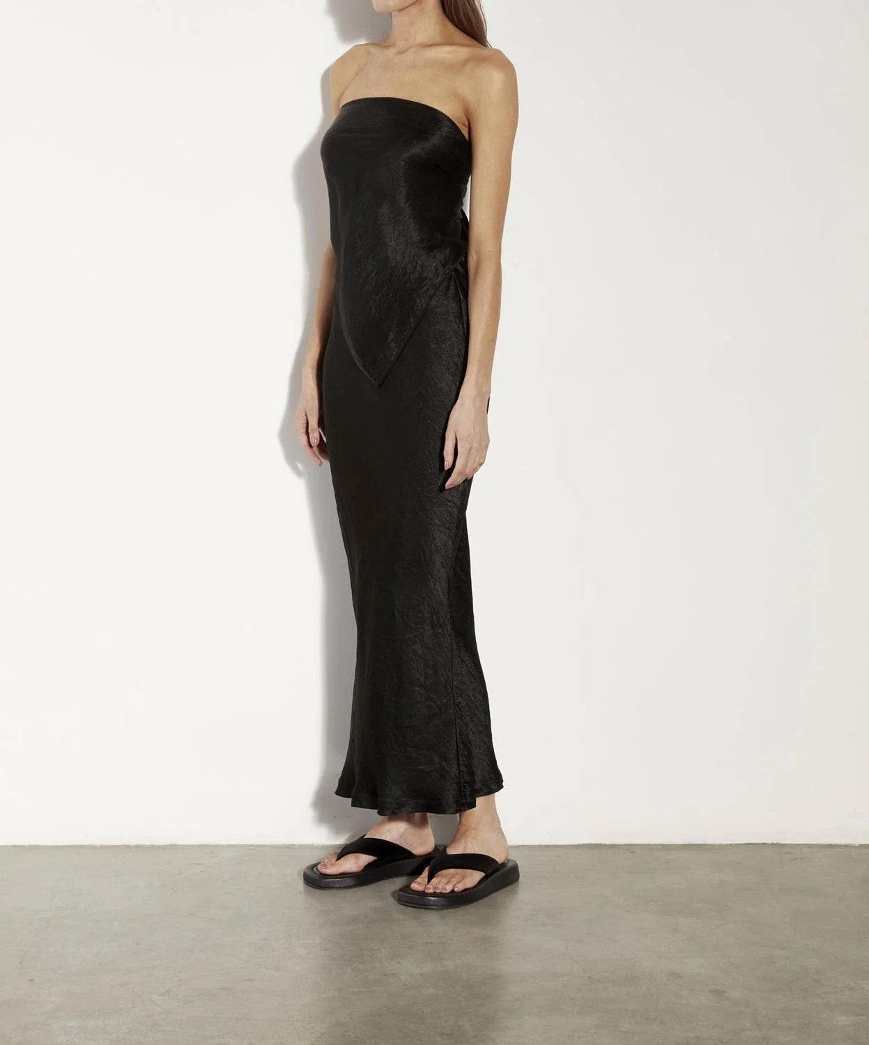 Textured Satin Skirt In Black | Shop Simon