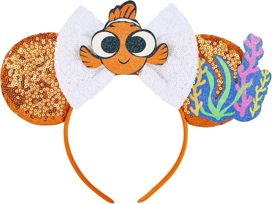 Mouse Ear Headband, Sparkle Mouse Ears for kids Adult Women Girls, Nemo Ears for Party Trip CospL... | Amazon (US)