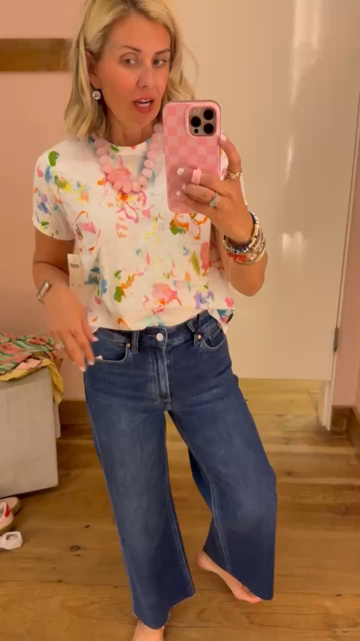 The Anessa Jean that I’ve shown you before &  y’all absolutely love them too! I have several styles of them and they are such an elevated denim. This floral tee is coming home with me today and y’all will be seeing it a ton! 
Tee - small
Jeans - 26

*Use my code CATHERINE20 for 20% off Orders of $100+ at Anthropologie

 *Use my code Catherine20 on A+B
 *Use code my Mixandmatchmadness on Loopy

#LTKSeasonal #LTKstorytime #LTKSaleAlert