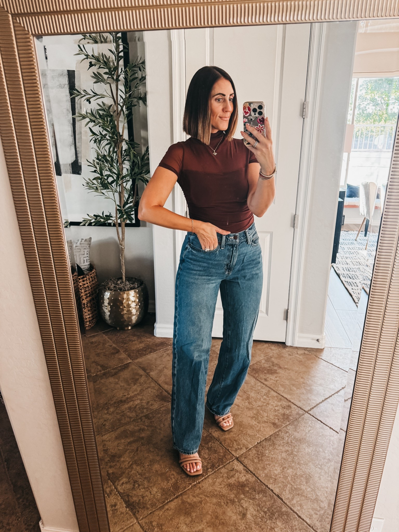 Date night look! Chocolate brown mesh top with denim and nude heels! Easy, dressy casual look for going out! 🤎

*size small top 🤎

Amazon, Amazon fashion

#LTKSaleAlert #LTKFindsUnder50 #LTKStyleTip