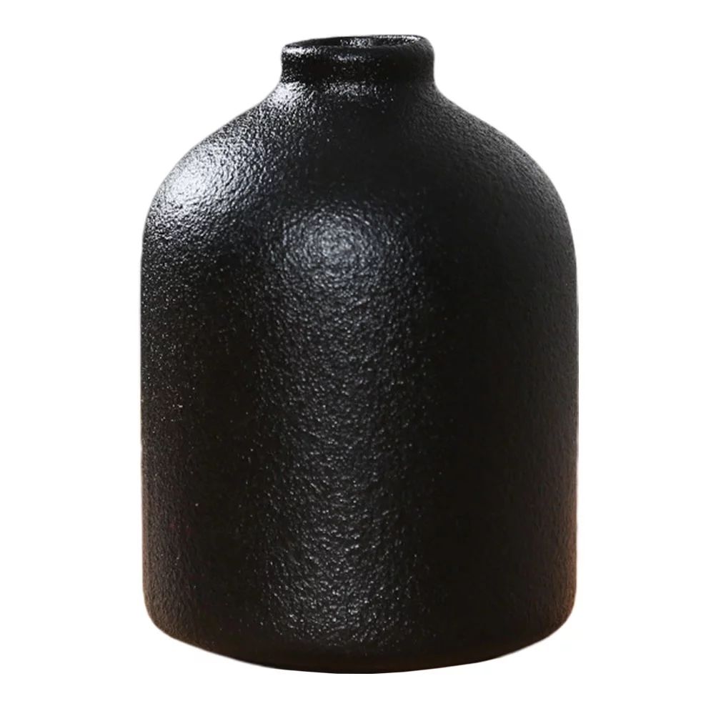 Homemaxs 1Pc Creative Simple Ceramics Vase Home Decorative Vase Chic Flower Holder Black | Walmart (US)