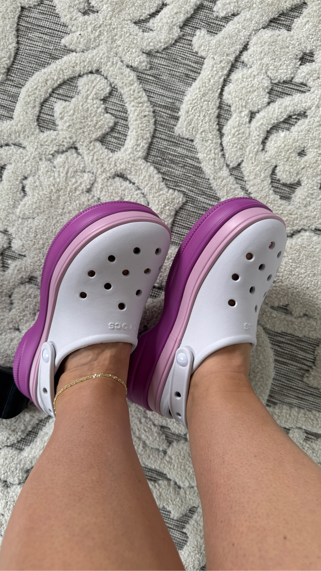 These are the stacked clogs from crocs. I got the grape berry color and I’m absolutely obsessed with how cute these are! And I absolutely love the platform style, which gives me an extra few inches! #Crocs #SummerShoes #Sandals #MagentaCrocs 

#LTKFindsUnder100 #LTKShoeCrush