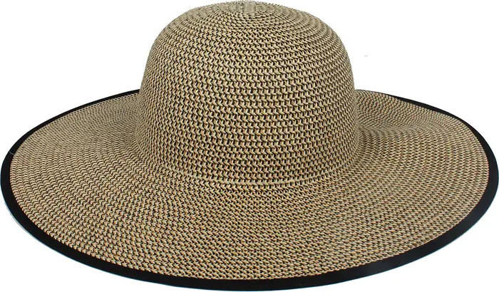 DAVID AND YOUNG Marled Straw Ponytail Floppy Hat | Nordstrom Rack