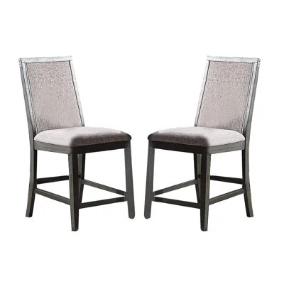 Grey Modern Style Dining Chairs Of 2pc, Upholstered In Fabric With Foam Cushion And Rubberwood Design Strategy 2pc Chairs, Fabric, Cushion, For Room C | Wayfair North America