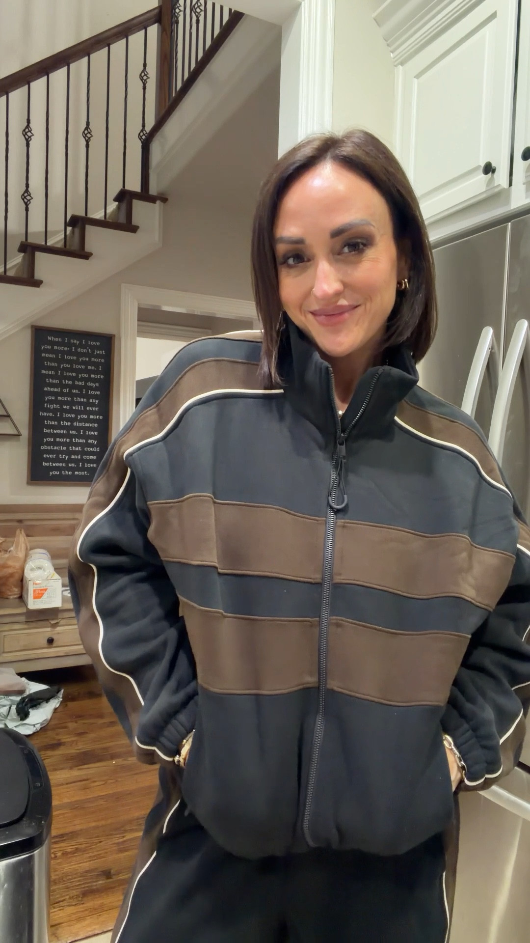 Xs in lululemon zip tunic sweatshirt and sweatpants. Def loungy oversized fit. Code: insider10 for Melinda Maria jewelry 

#LTKdayinmylife #LTKOver40 #LTKootd