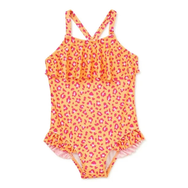 Wonder Nation Toddler Girl Cheetah Swim One-Piece, Sizes 12M-5T - Walmart.com | Walmart (US)