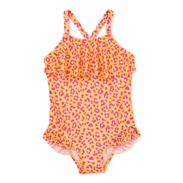 Wonder Nation Toddler Girl Cheetah Swim One-Piece, Sizes 12M-5T - Walmart.com | Walmart (US)