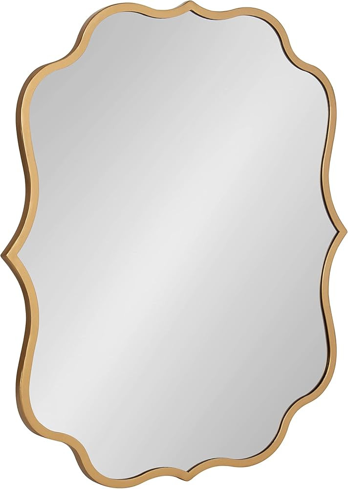 Kate and Laurel Higby Scalloped Wall Mirror, 24 x 31, Gold, Decorative Modern Glam Mirror with Cu... | Amazon (US)