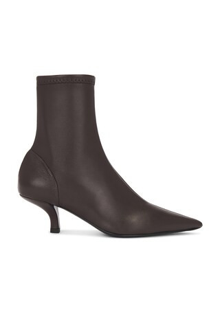 Toteme Heeled Sock Boot in Chocolate | FWRD 