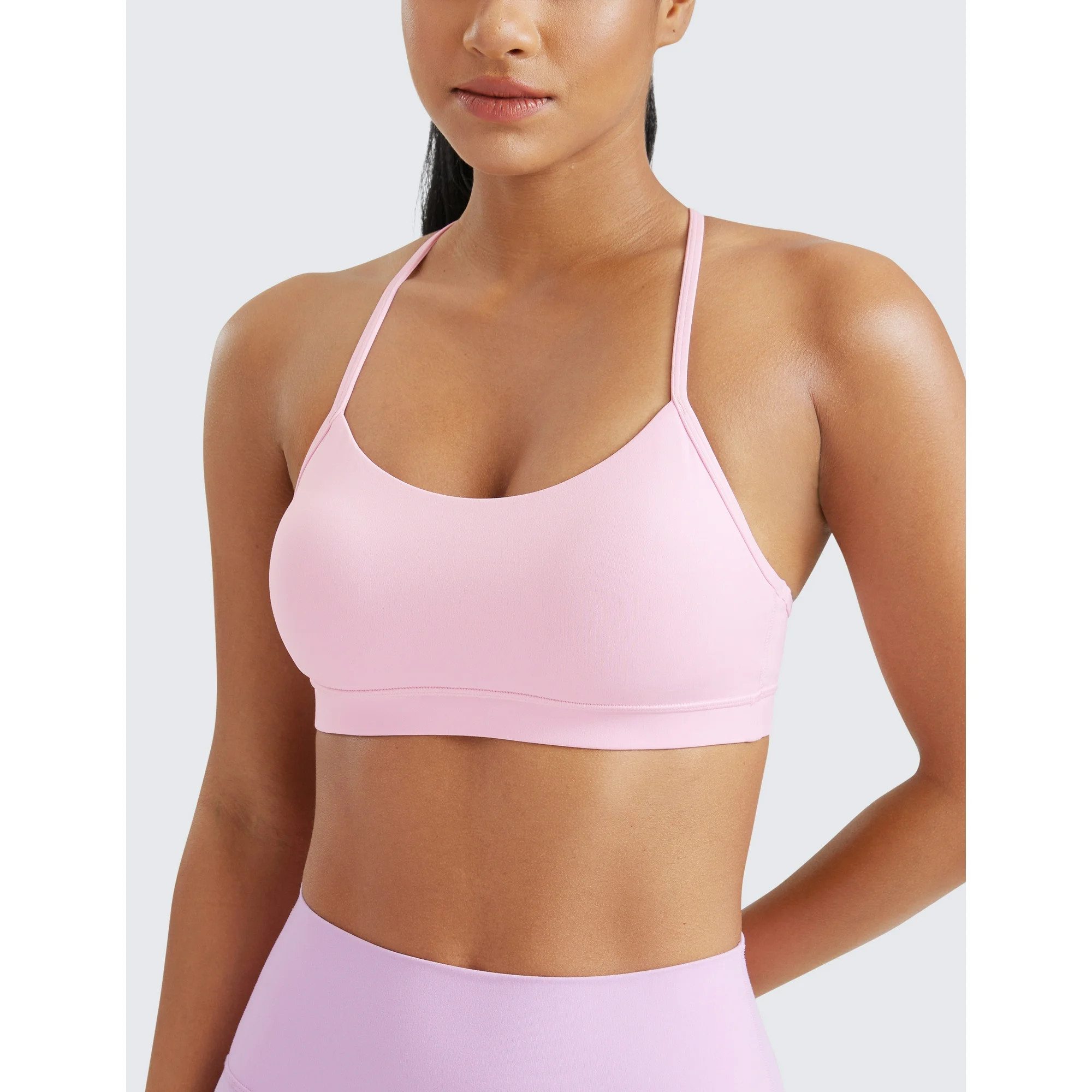 CRZ YOGA Butterluxe Womens Workout Bras Wireless Racerback Padded Yoga Sports Bra | Walmart (US)