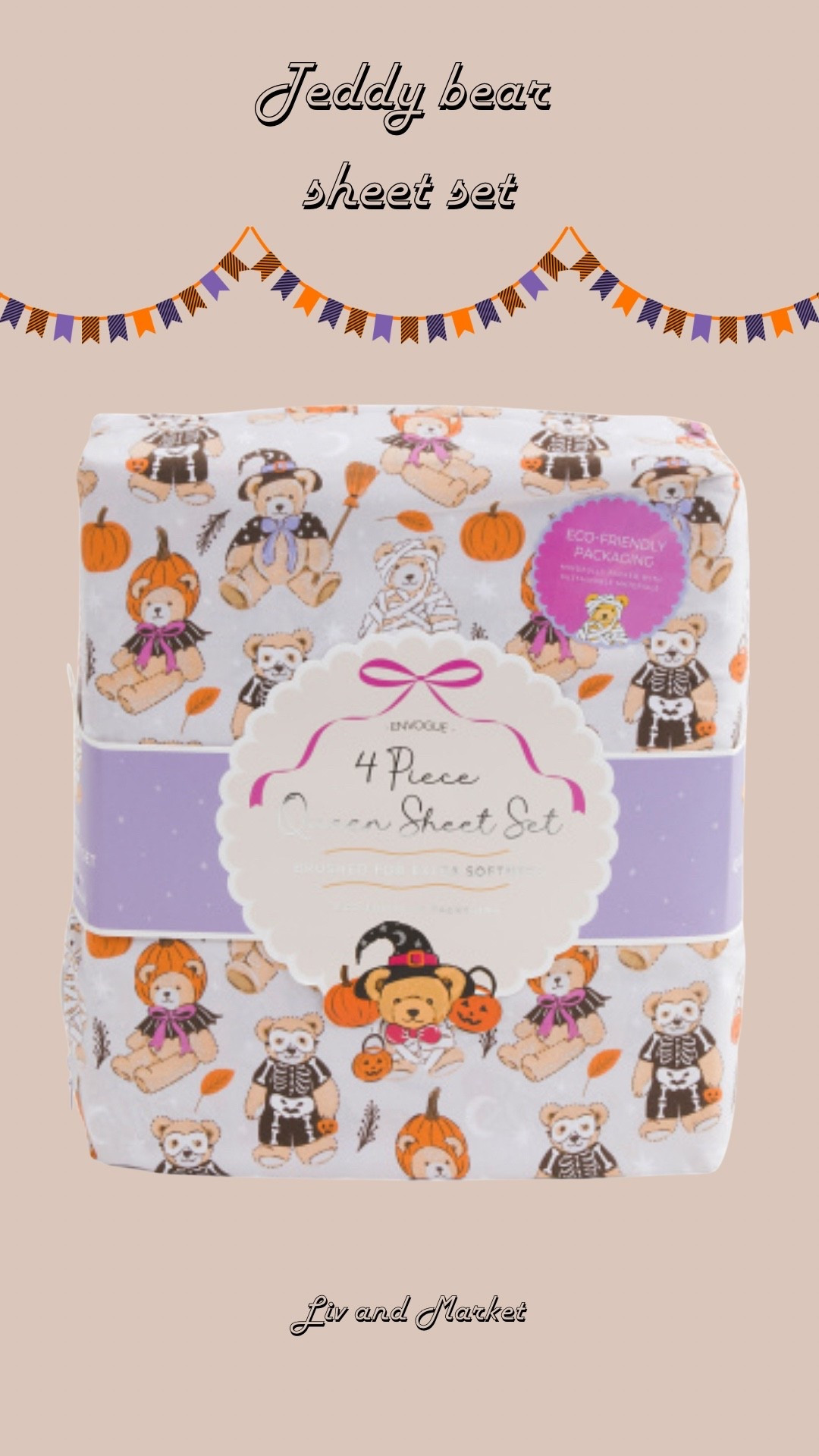 Halloween teddy bear sheet set 

#LTKSeasonal #LTKHome #LTKFamily
