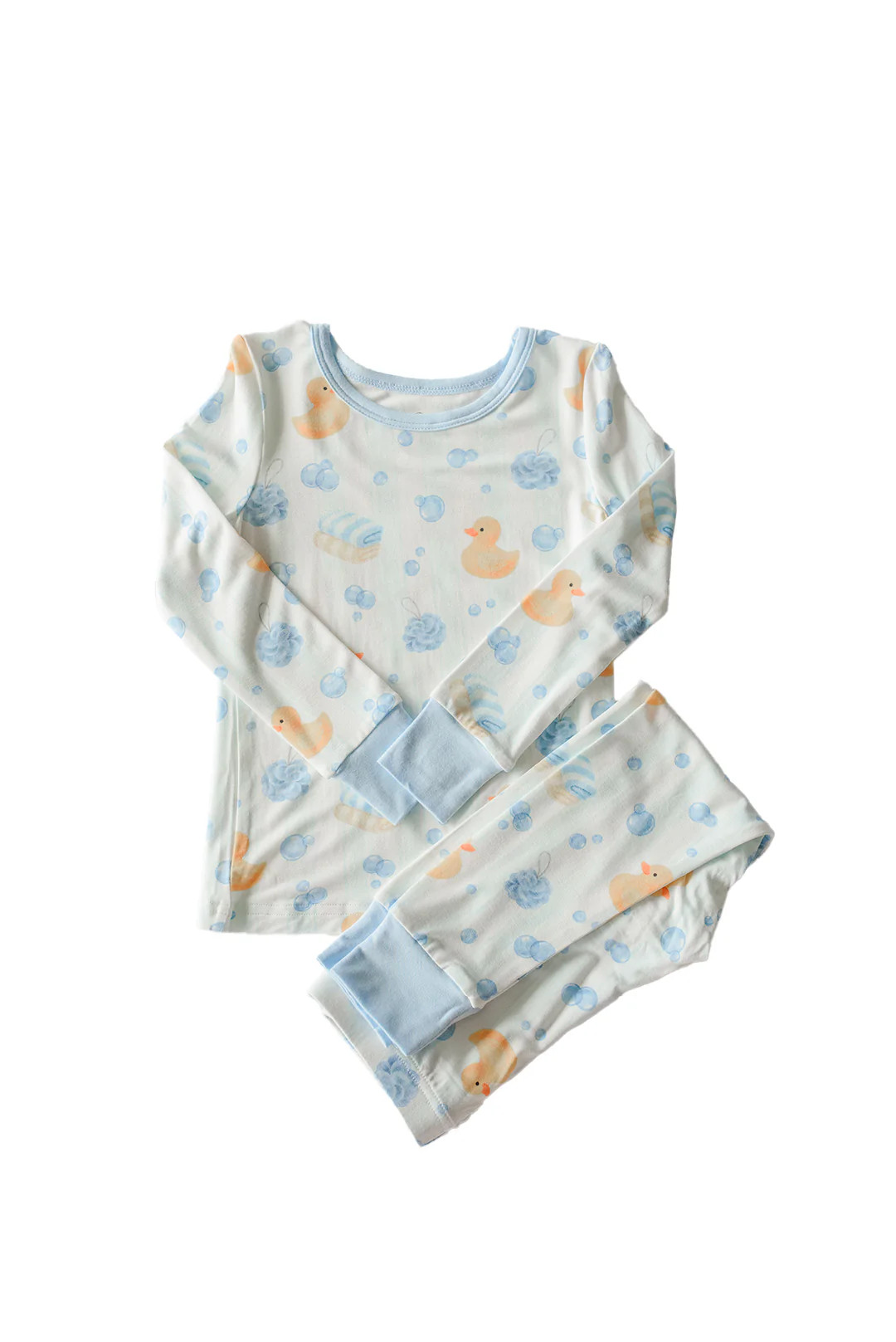 Two-Piece Bamboo Pajama Set | Bubble Duckies Blue | Caden Lane