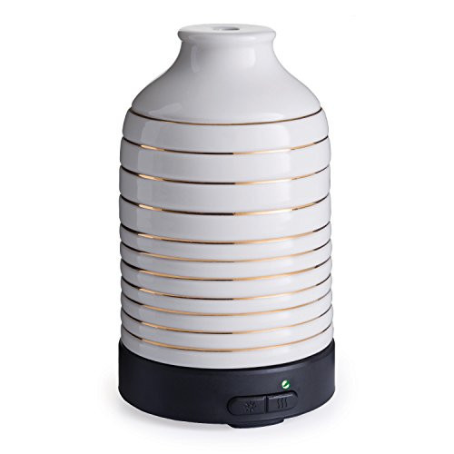 Airomé Serenity Medium Porcelain Essential Oil Diffuser|100 mL Humidifying Ultrasonic Aromatherapy Diffuser 8 Colorful LED Lights, Intermittent & Continual Mist, Auto Shut-Off, White | Amazon (US)