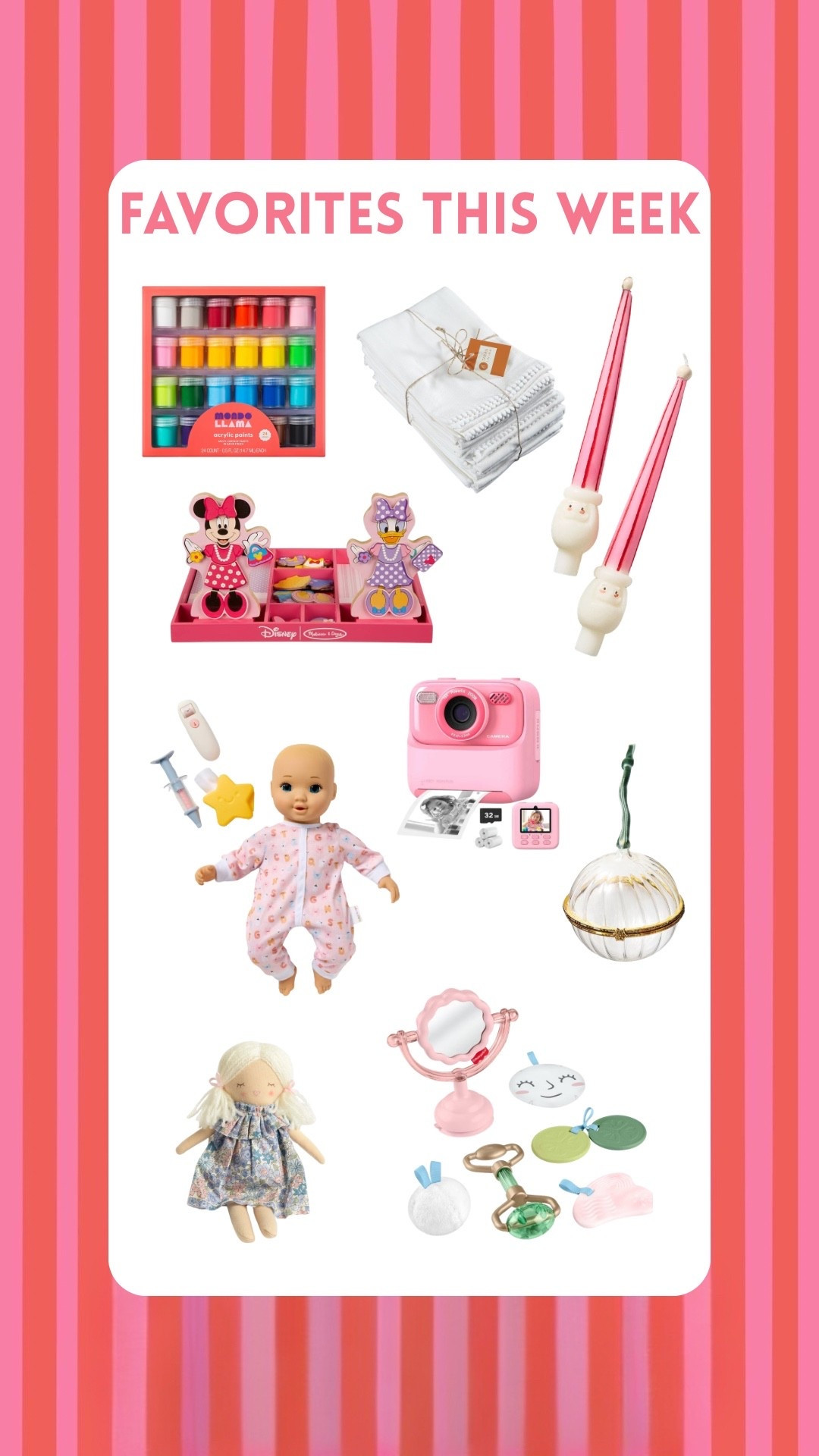 All of your favorites this week! I can’t wait for my toddler to get the Minnie magnet dress up and camera for Christmas. My baby is getting that sensory self care set! You all are loving the tea towels too ❤️🎄

#LTKKids #LTKGiftGuide #LTKHoliday