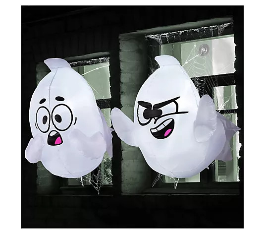 Syncfun Halloween Inflatable Window Ghost | QVC