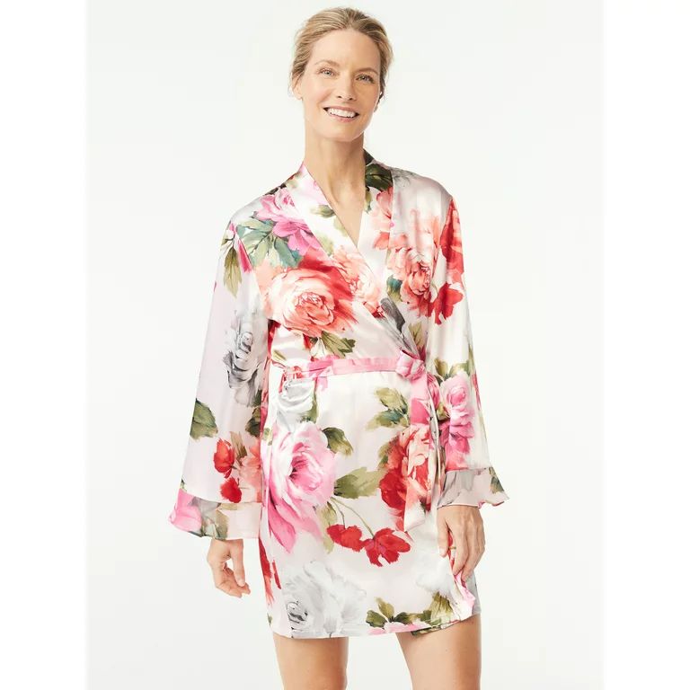 Joyspun Women’s Sleepwear Satin Robe, Sizes S to 3X | Walmart (US)