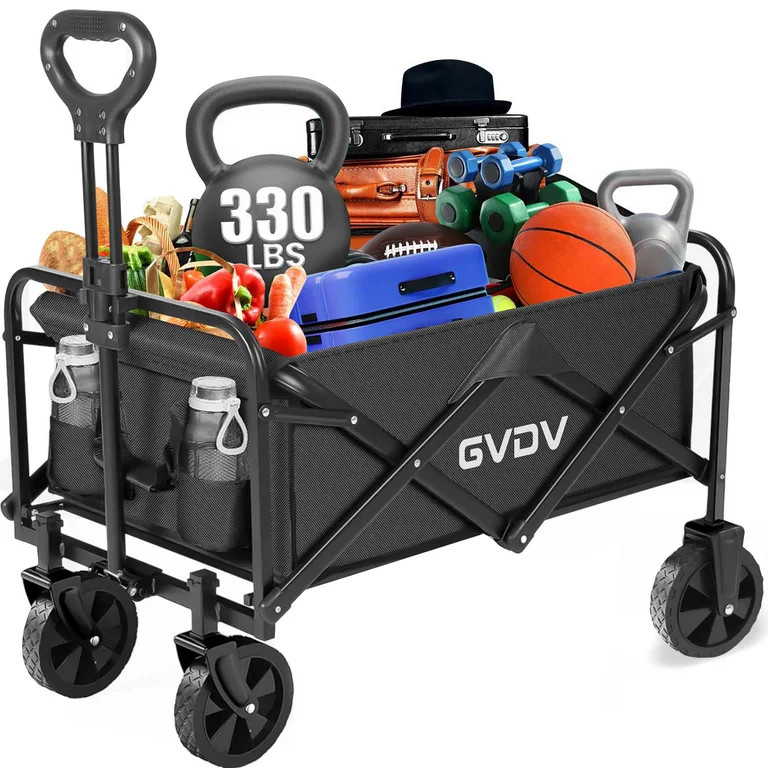 GVDV Collapsible Wagon Cart, Portable Utility Wagon for Camping, Beach, Picnic, Shopping, Sports,... | Walmart (US)