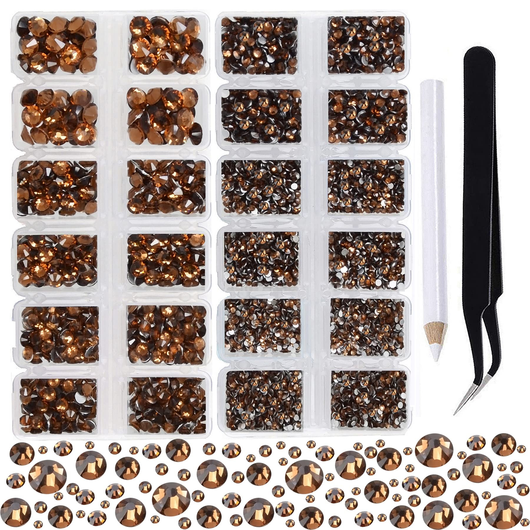 2-Box Massive Beads 8000pcs 6Sizes Nail Art Flatback Glasses Rhinestones Crystal for DIY Project ... | Amazon (US)