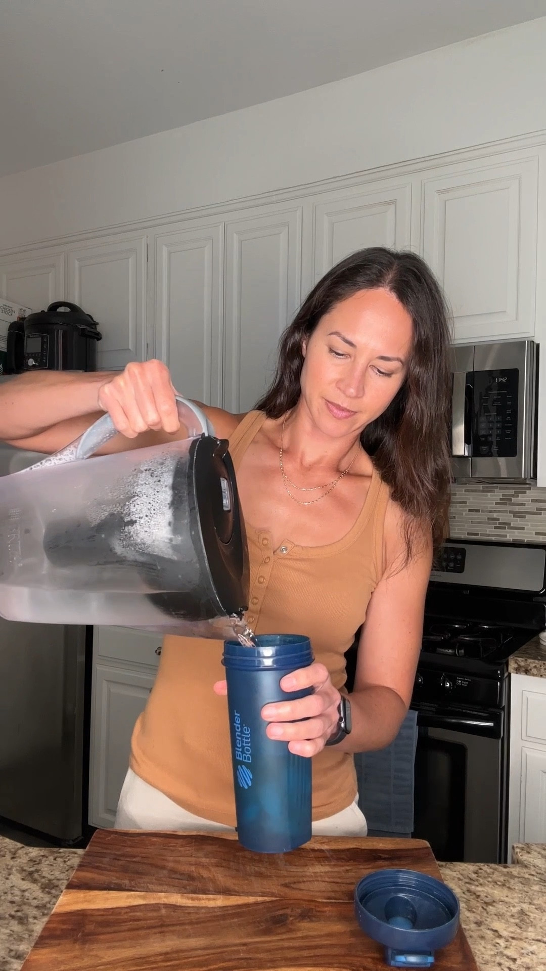 My healthy morning ritual consists of getting in my greens powder mixed with creatine. This keeps my skin glowing; digestive system running smoothly; helps with my brain power, and muscle recovery. And it tastes really nice!😊 

You might’ve noticed that I’m wearing a continuous glucose monitor. I’m a huge data nerd and this little device gives me so much helpful information! Right now I’m wearing the CGM by Lingo and I like it a lot.

#LTKActive #LTKHome #LTKOver40